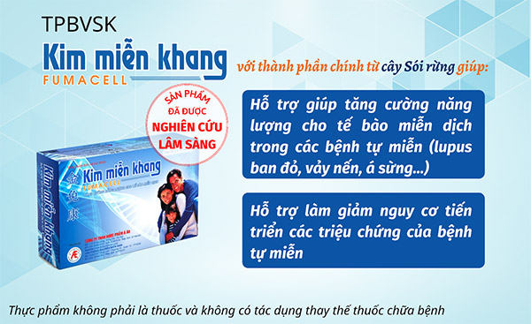 Kim Miễn Khang có tác dụng tăng cường miễn dịch giúp cải thiện bệnh vảy nến từ bên trong